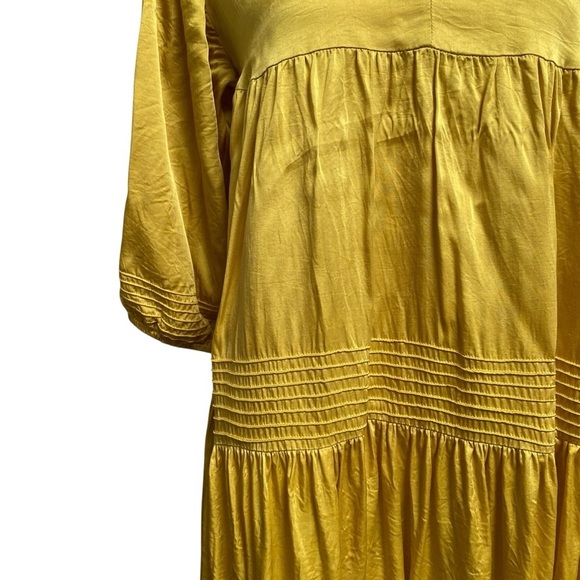 Cleobella Adelyn Mini Dress Chartreuse Yellow Boho Batwing Swing Small - Picture 6 of 16